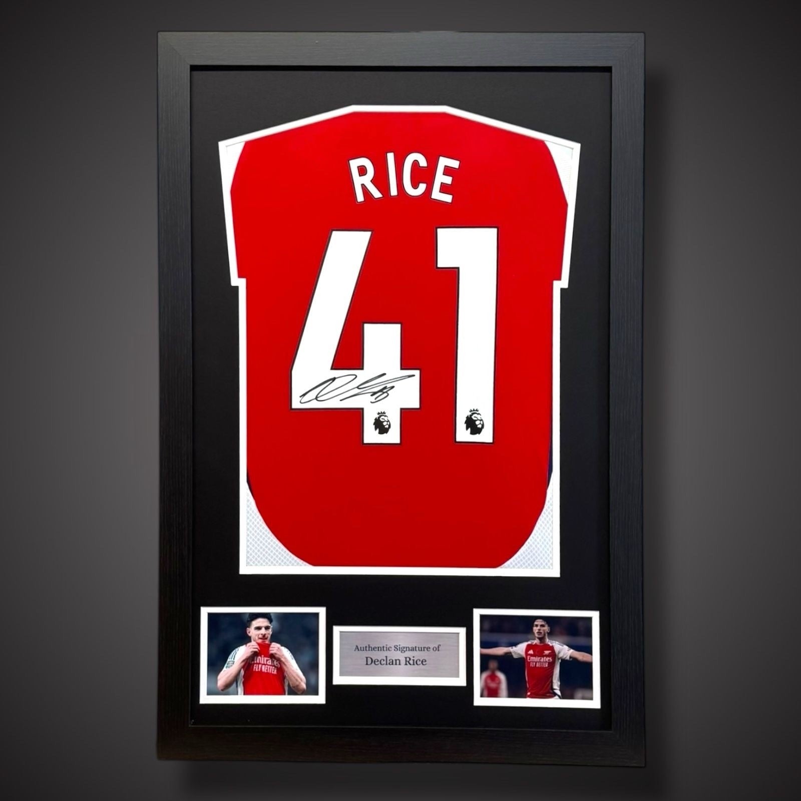 Framed Declan Rice Hand Signed This Seasons Arsenal Football Shirt With COA £3990