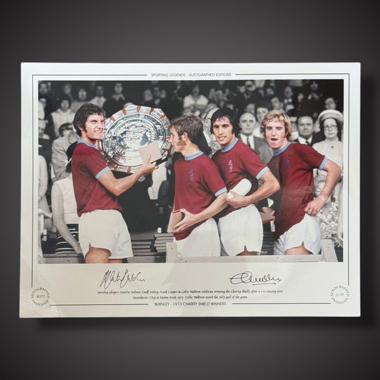 Martin Dobson & Colin Waldron Signed Burnley Photo £250