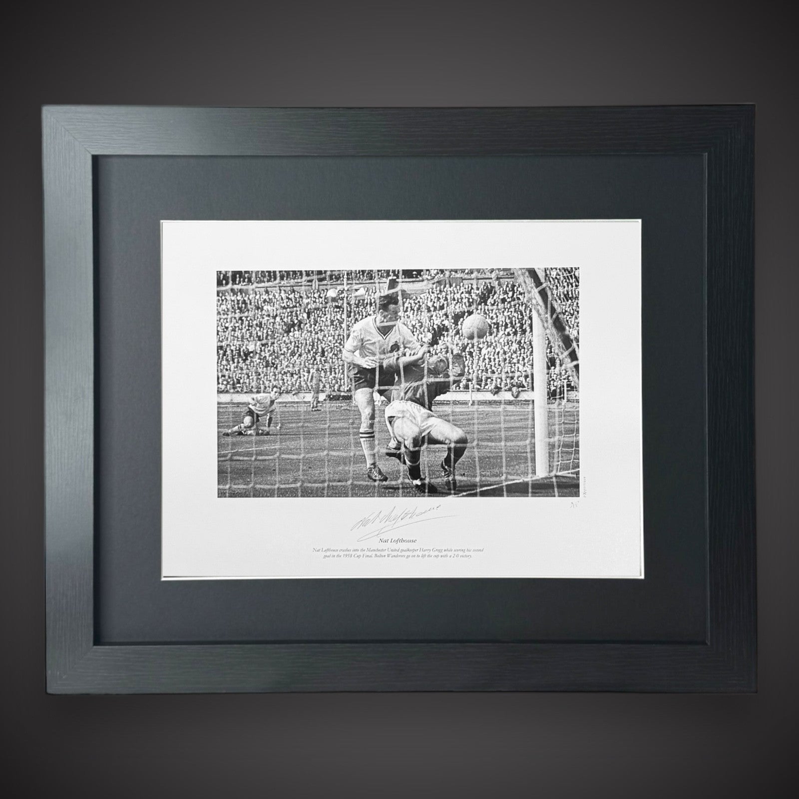 FRAMED Bolton Wanderers - Nat Lofthouse Hand Signed Photo £450