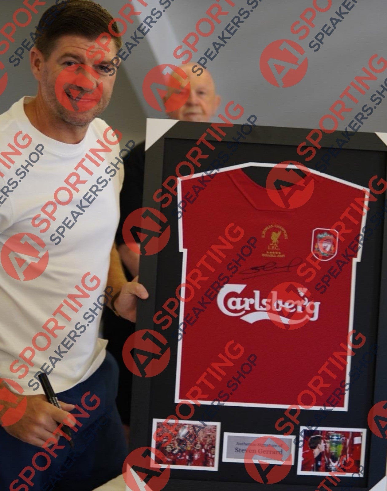 Framed Steven Gerrard 2005 Istanbul Hand Signed Liverpool Shirt With COA £2255