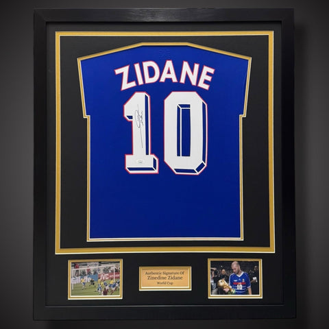 Framed Zinedine Zidane Hand Signed  France Football Shirt- World Cup  £9500