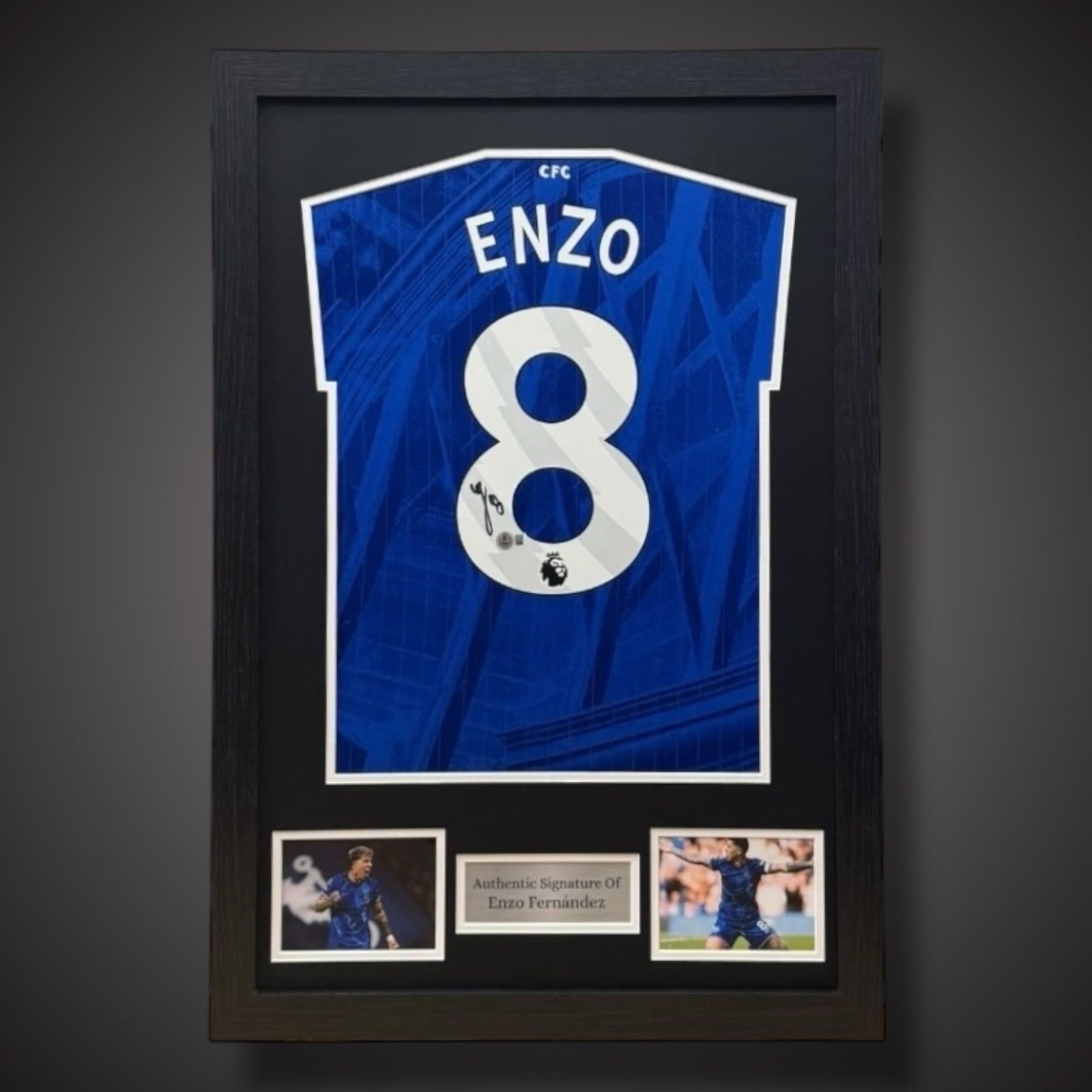 Enzo Fernandez Hand Signed And Framed Chelsea Football Shirt £2990