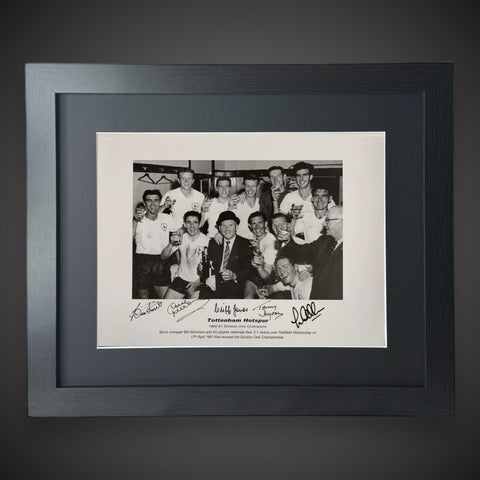 Framed Multi Hand Signed Tottenham Hotspurs Photo By 5 £69.990