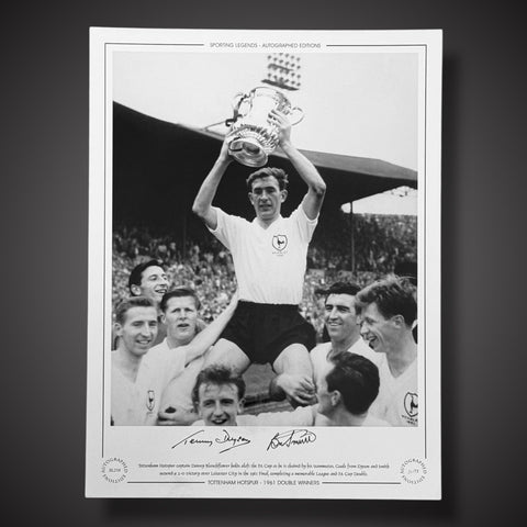 FRAMED Terry Dyson & Bobby Smith - TOTTENHAM HOTSPUR Signed Photo £49 16X121