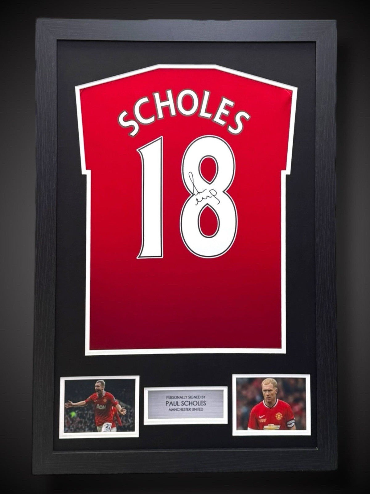 Framed Paul Scholes Hand Signed  Manchester United Football Shirt With COA £2990
