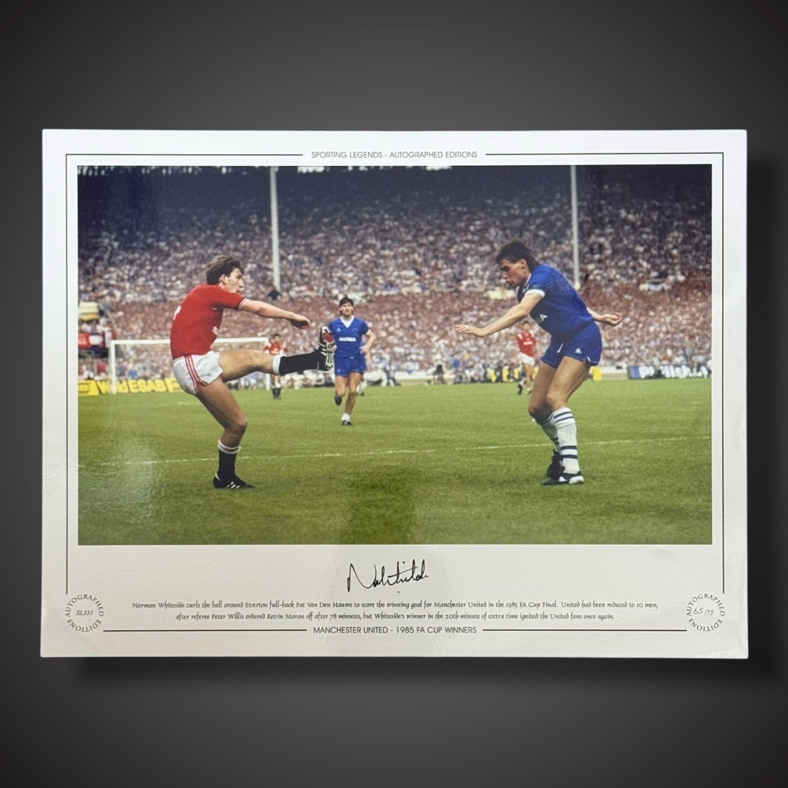 Norman Whiteside Manchester United 1985 FA Cup Winners Signed Photo £250