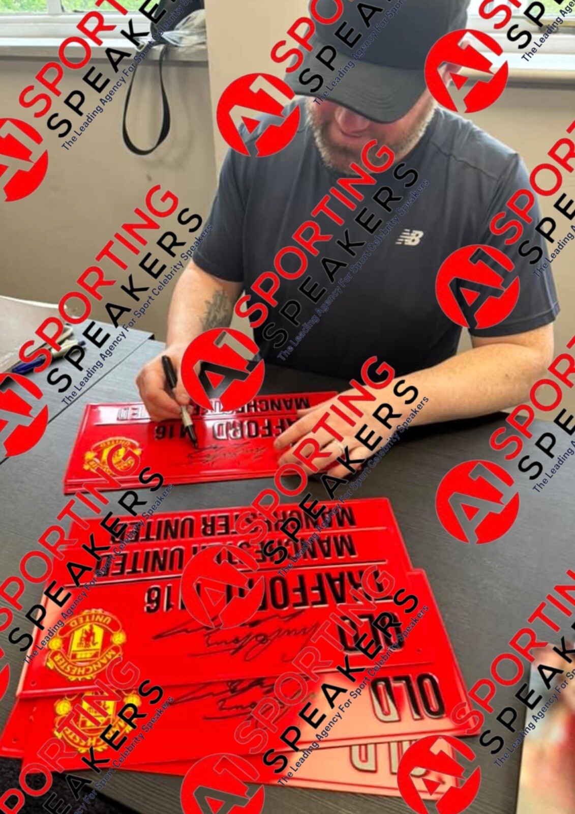 Wayne Rooney & Eric Cantona Signed And Framed Street Sign Manchester United £2996