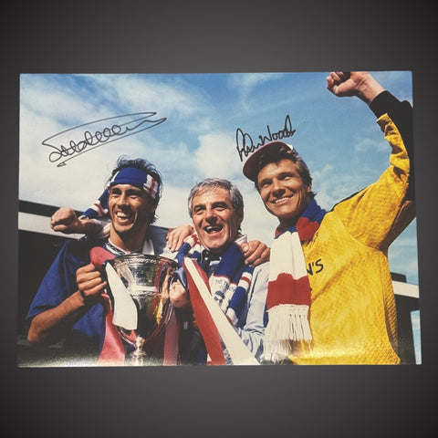 Mark Hateley & Chris Woods Dual Signed 16x12 Rangers Photo £35 12X160