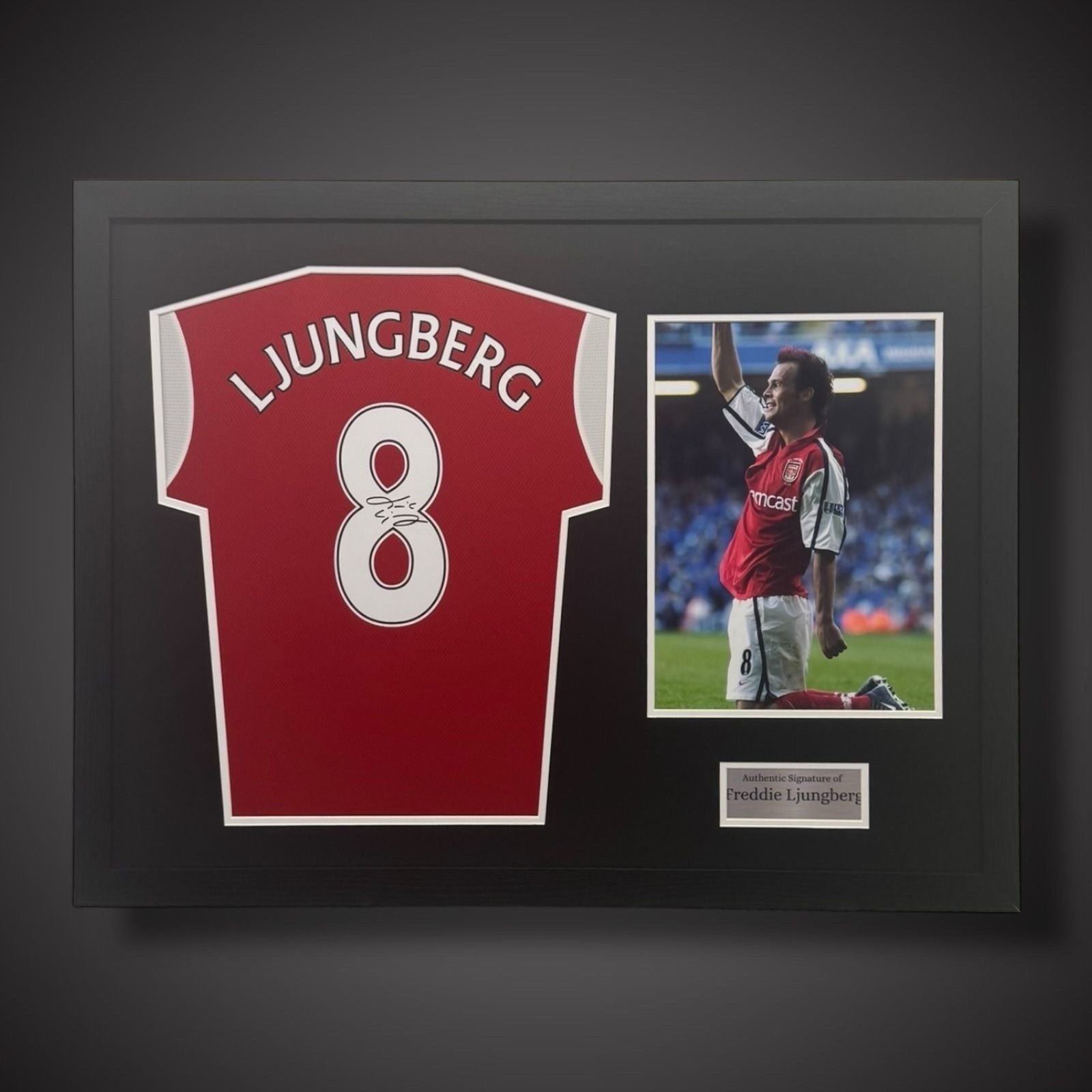 Freddie Ljungberg Hand Signed Arsenal Pano Framed Football Shirt  £3240