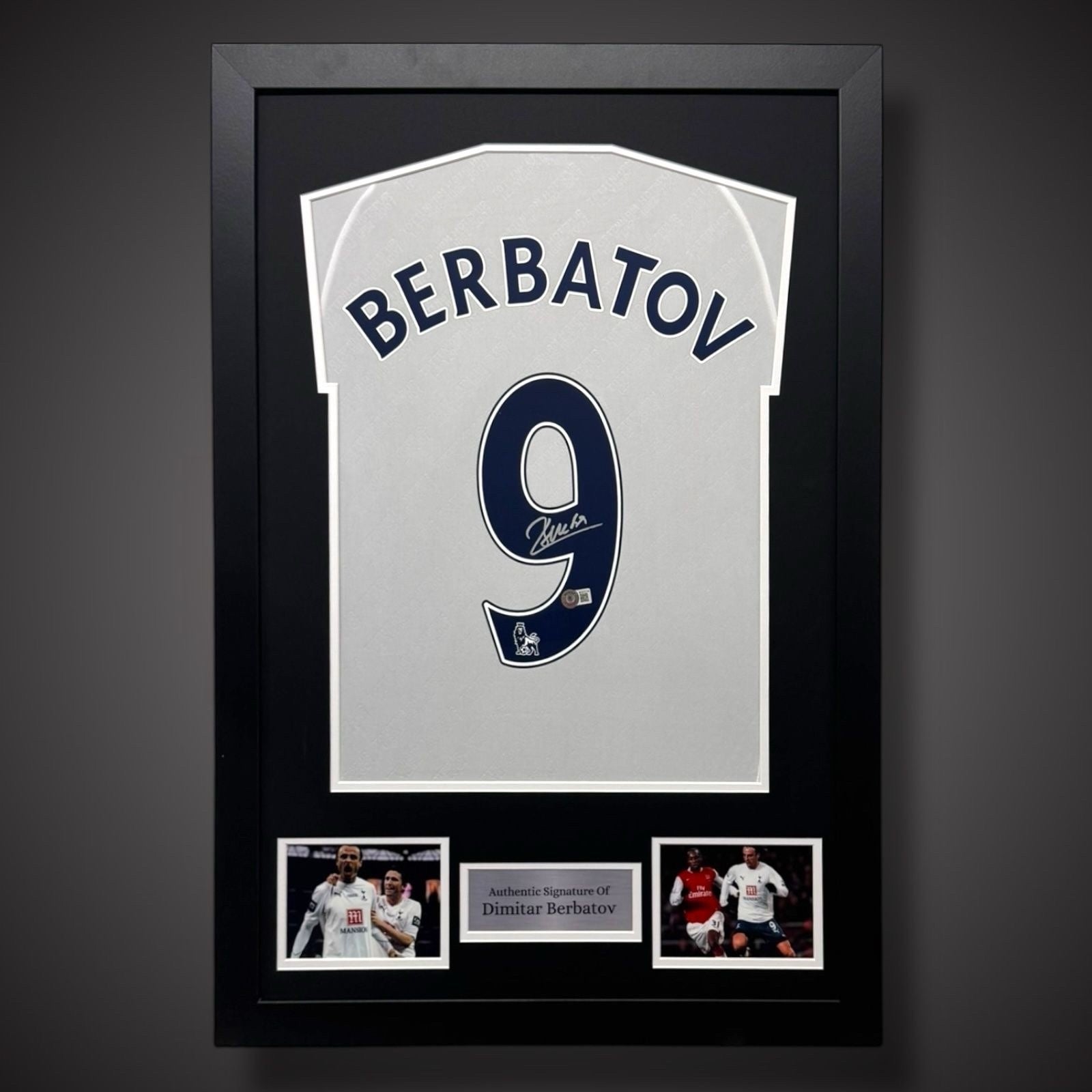 Dimitar Berbatov Hand Signed And Framed Tottenham Hotspur Football Shirt £2990