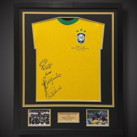 Brazil 1970 Shirt Signed by: PELE, GERSON, JAIRZINHO & CARLOS ALBERTO £11500