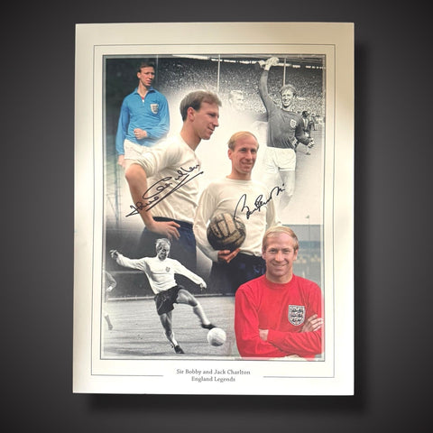 Sir Bobby Charlton & Jack Charlton  Dual Signed England Legends Photo £69.990