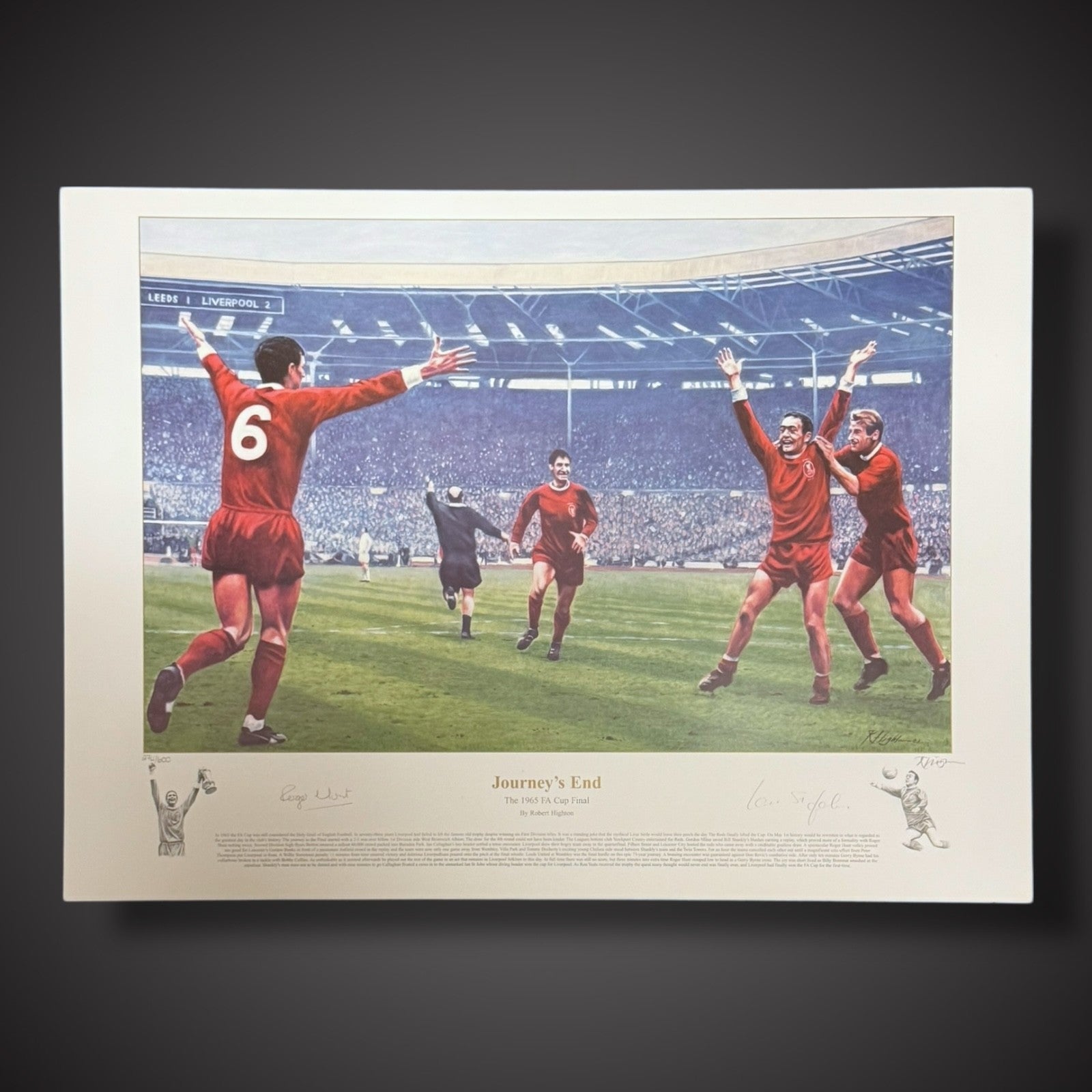 Roger Hunt & Ian St John Signed Liverpool Art Print Journey’s End £59.990