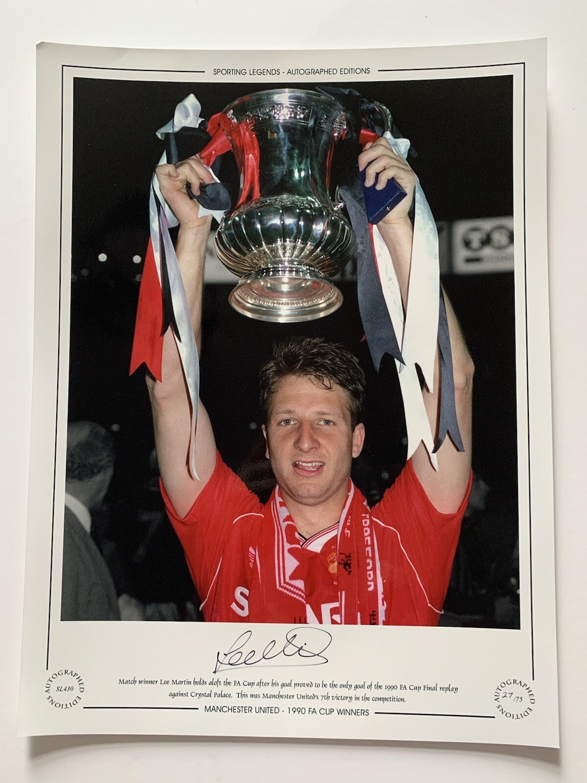 Lee Martin  Manchester United 1990 FA Cup Winners Signed Photo £250