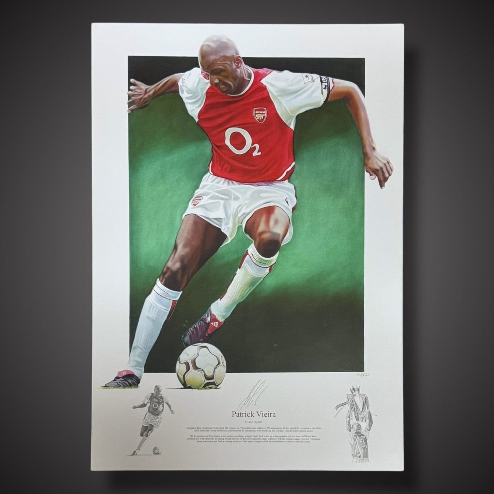 Patrick Vieira Signed Art Print Arsenal Legendary Captain £350