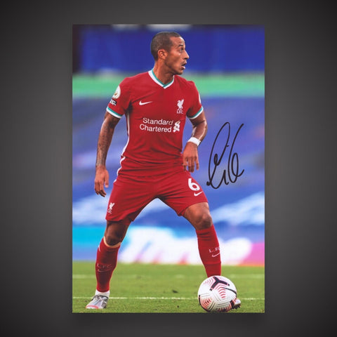 Liverpool -Thiago Alcantara Hand Signed Football Photo 16x12  With COA  £350