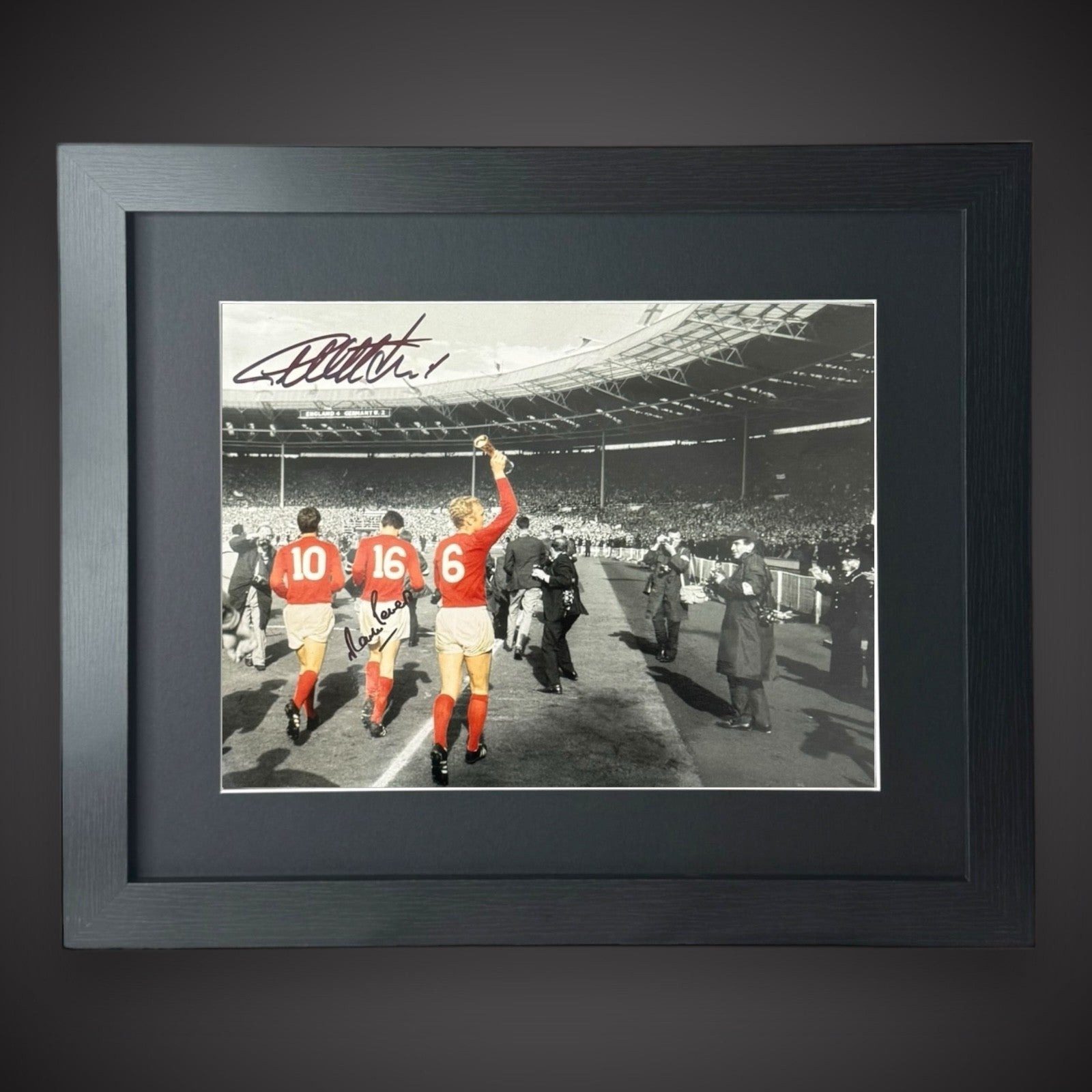 FRAMED Geoff Hurst And Martin Peters Joint Signed England 1966 World Cup Photo0