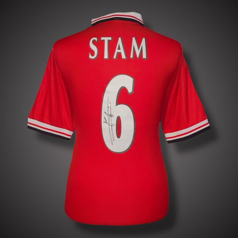 Framed Jaap Stam Hand Signed Manchester Untied Football Shirt £3941