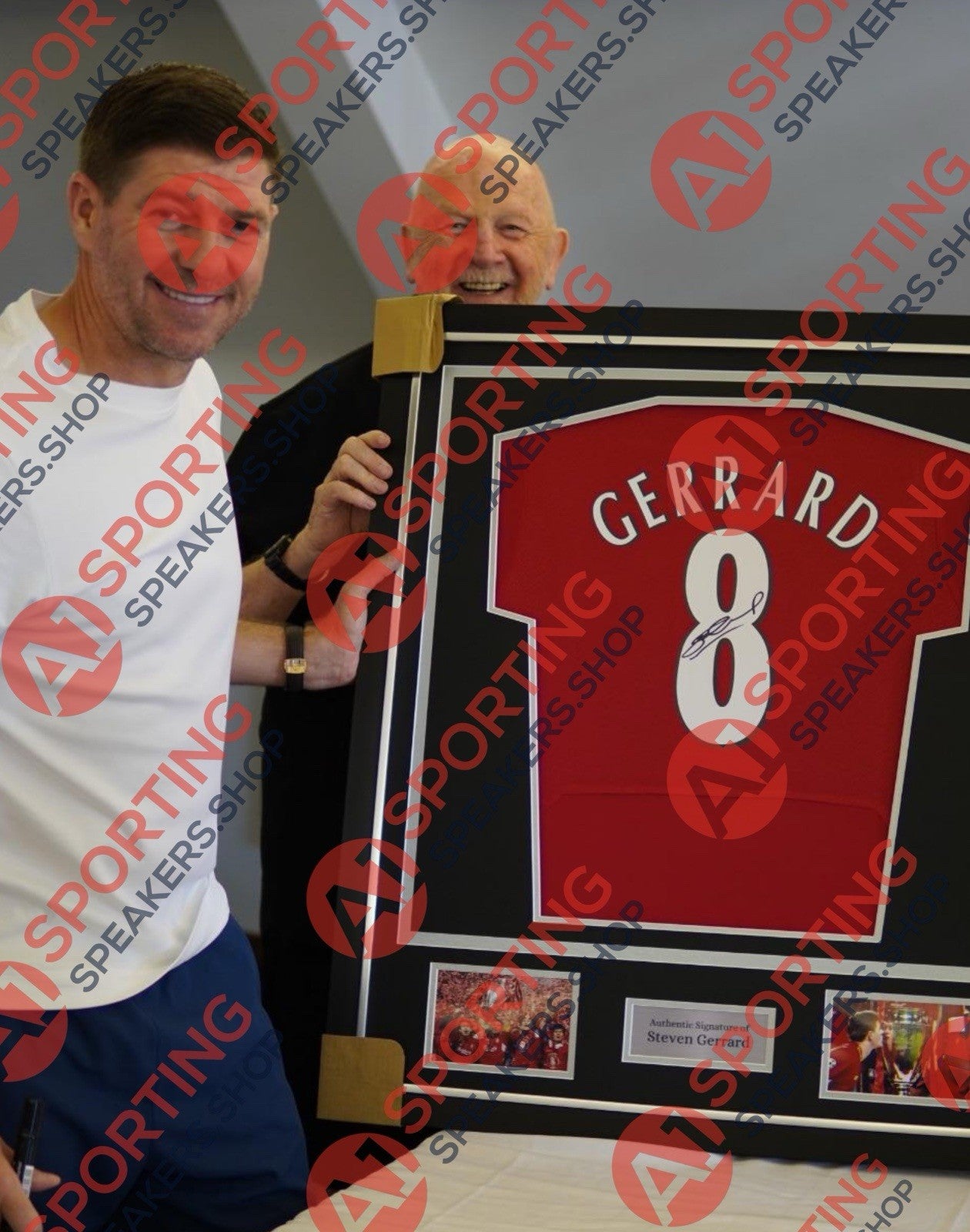 Steven Gerrard Hand Signed Liverpool Shirt Deluxe Framed £2994