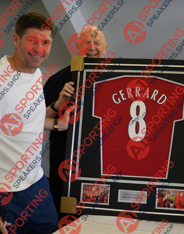 Steven Gerrard Hand Signed Liverpool Shirt Deluxe Framed £2994