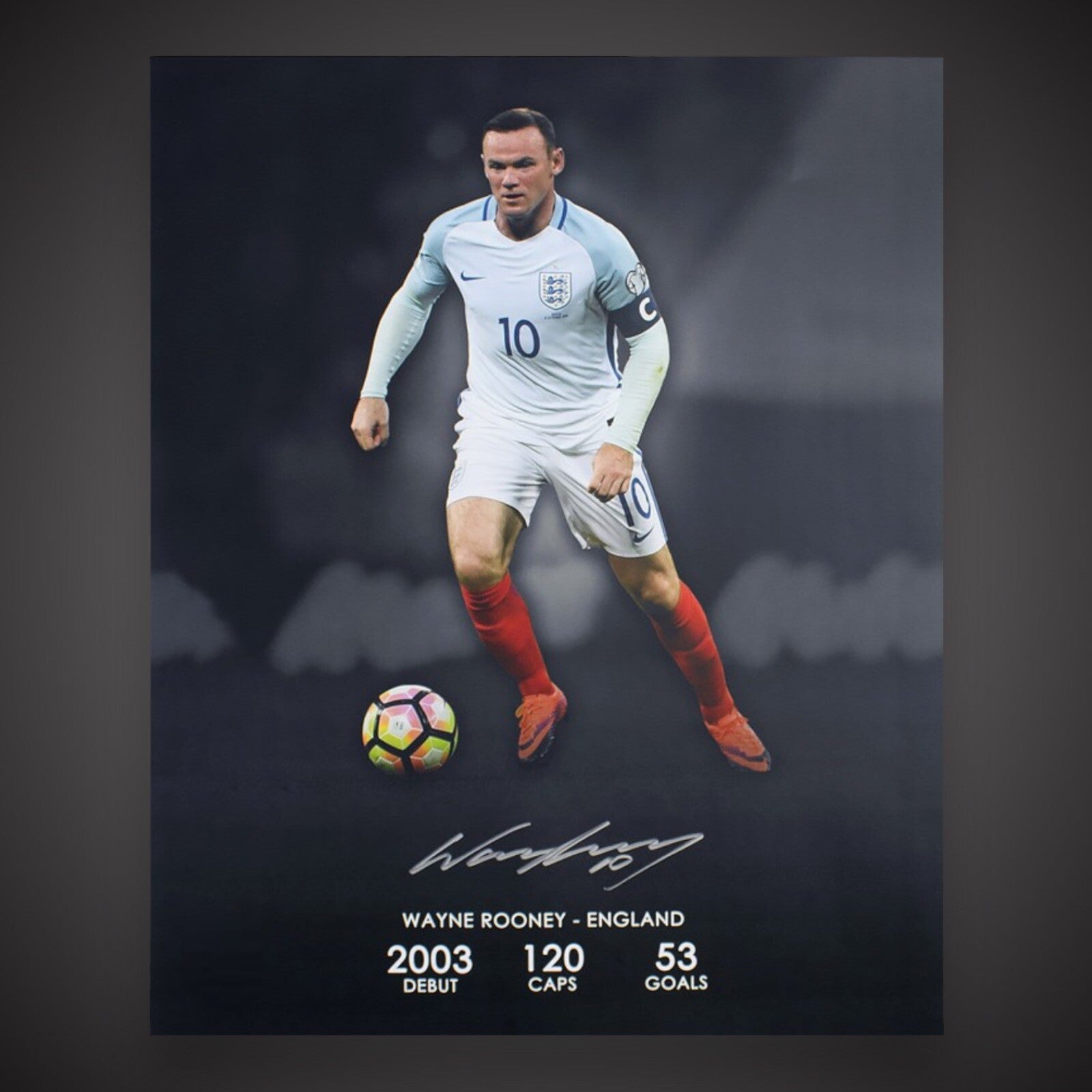 WAYNE ROONEY 4 SIGNED BIG PHOTOS FROM HIS EXCLUSIVE SIGNINGS WITH US 4 COAs £1201