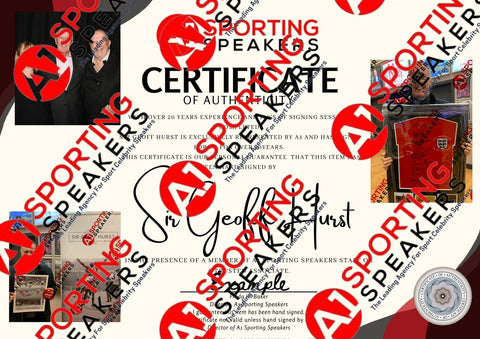 Sir Geoff Hurst signed 4-2 World Cup Willie poster from agent COA  £25 A26