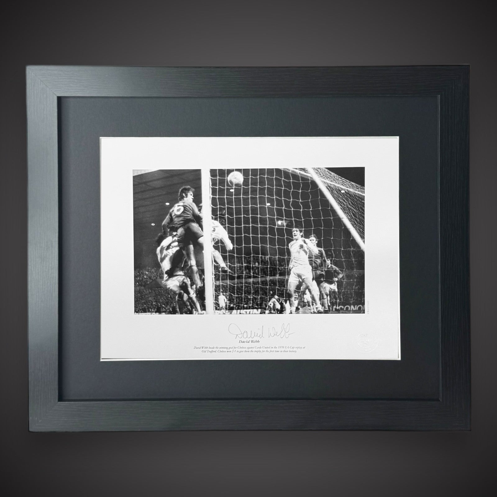 FRAMED Chelsea David Webb Hand Signed 16 X 12 Photo 1970 FA Cup Winning Goal £450