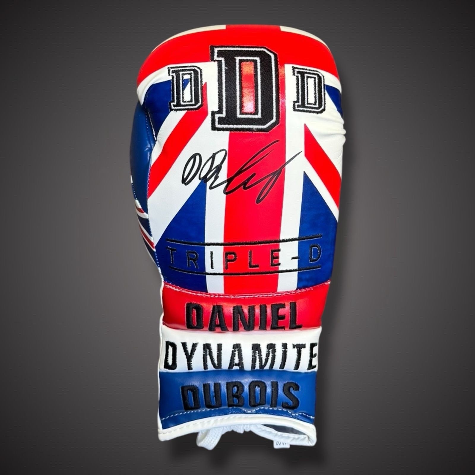 Daniel Dubois Signed Boxing Glove DDD- With COA £125, UK Flag, Red,White, Blue0