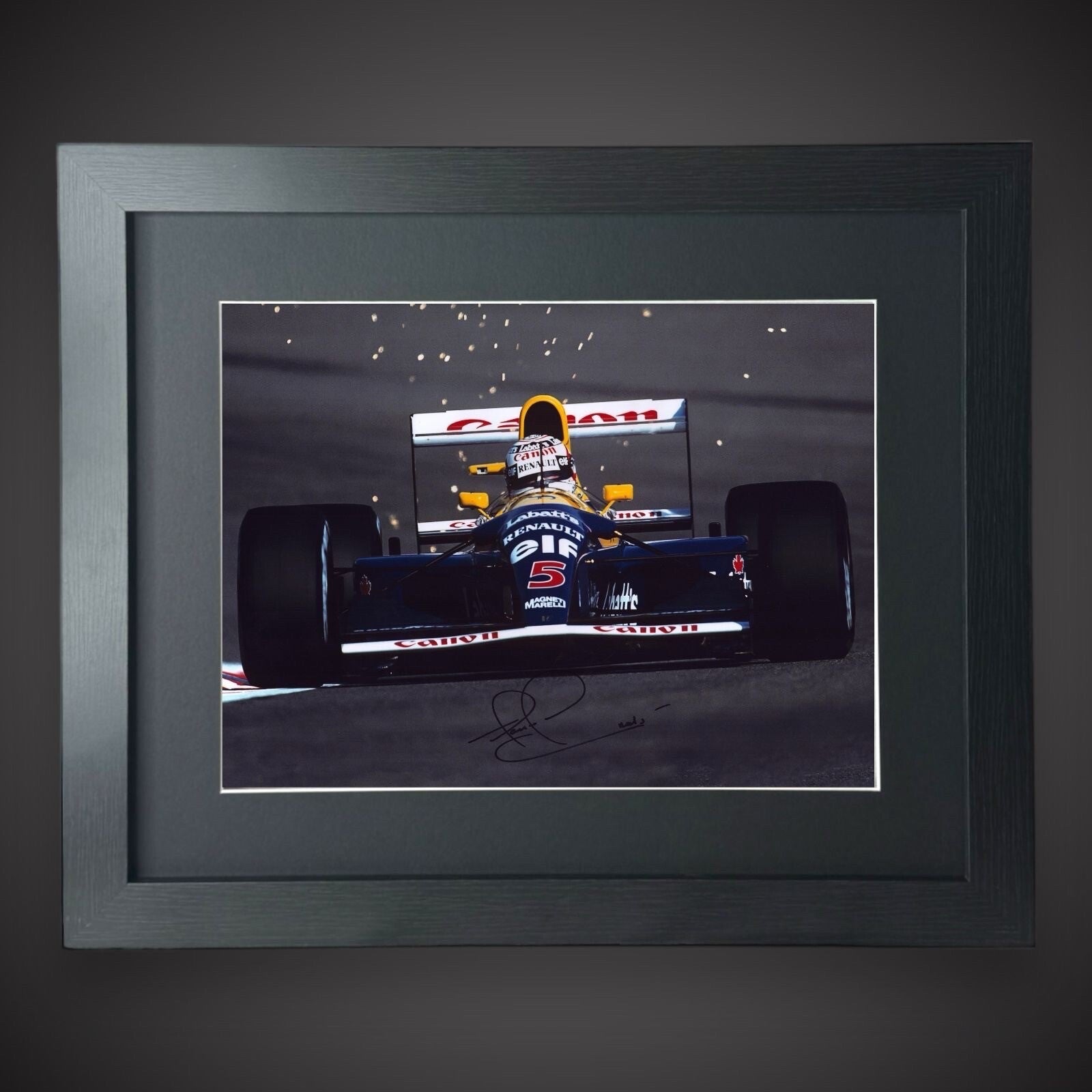 Formula One Driver Nigel Mansell Hand Signed Framed Photograph £165 With COA0