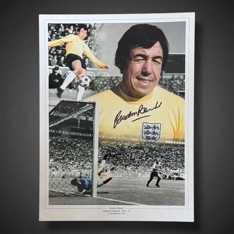 Gordon Banks Hand Signed  England Montage Print From His Agent £250