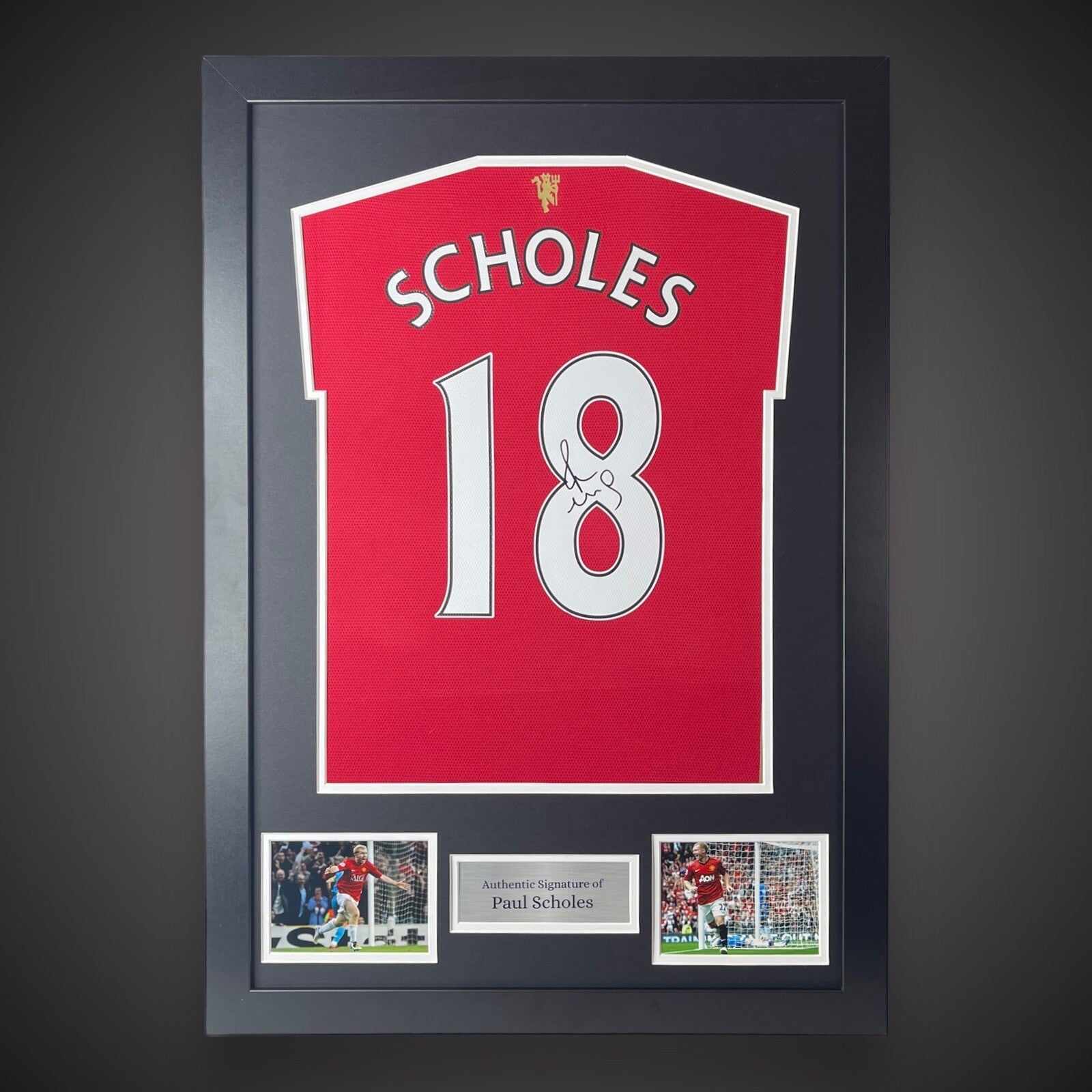 Framed Paul Scholes Hand Signed  Manchester United Football Shirt With COA £2590