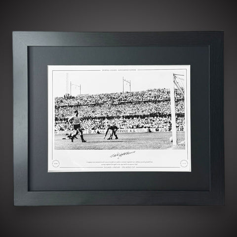 FRAMED Nat Lofthouse England V Uruguay 1954 World Cup Signed Photo £45 16X120