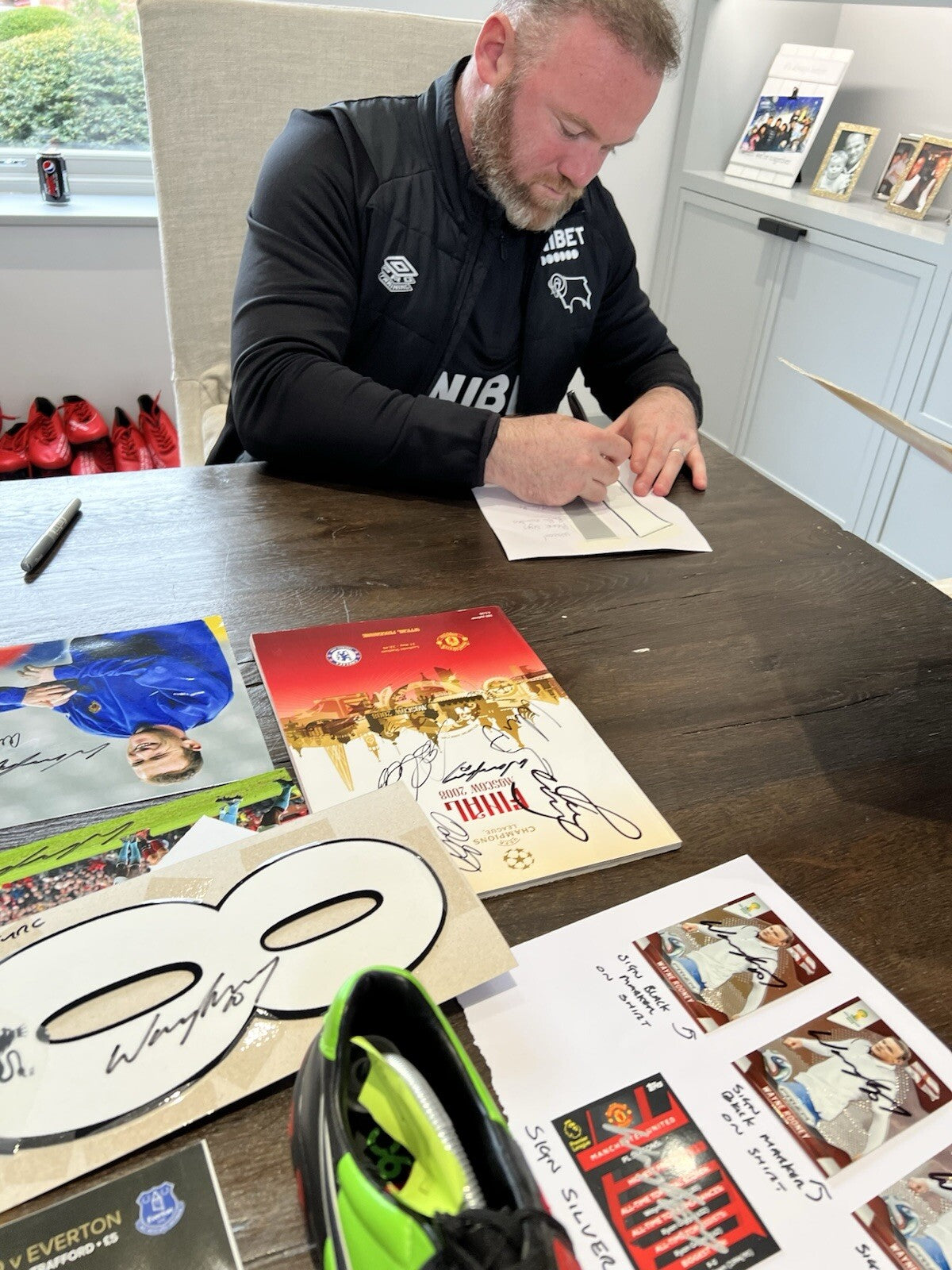 Wayne Rooney Manchester United Panoramic Hand Signed Shirt Frame £224 With COA 15