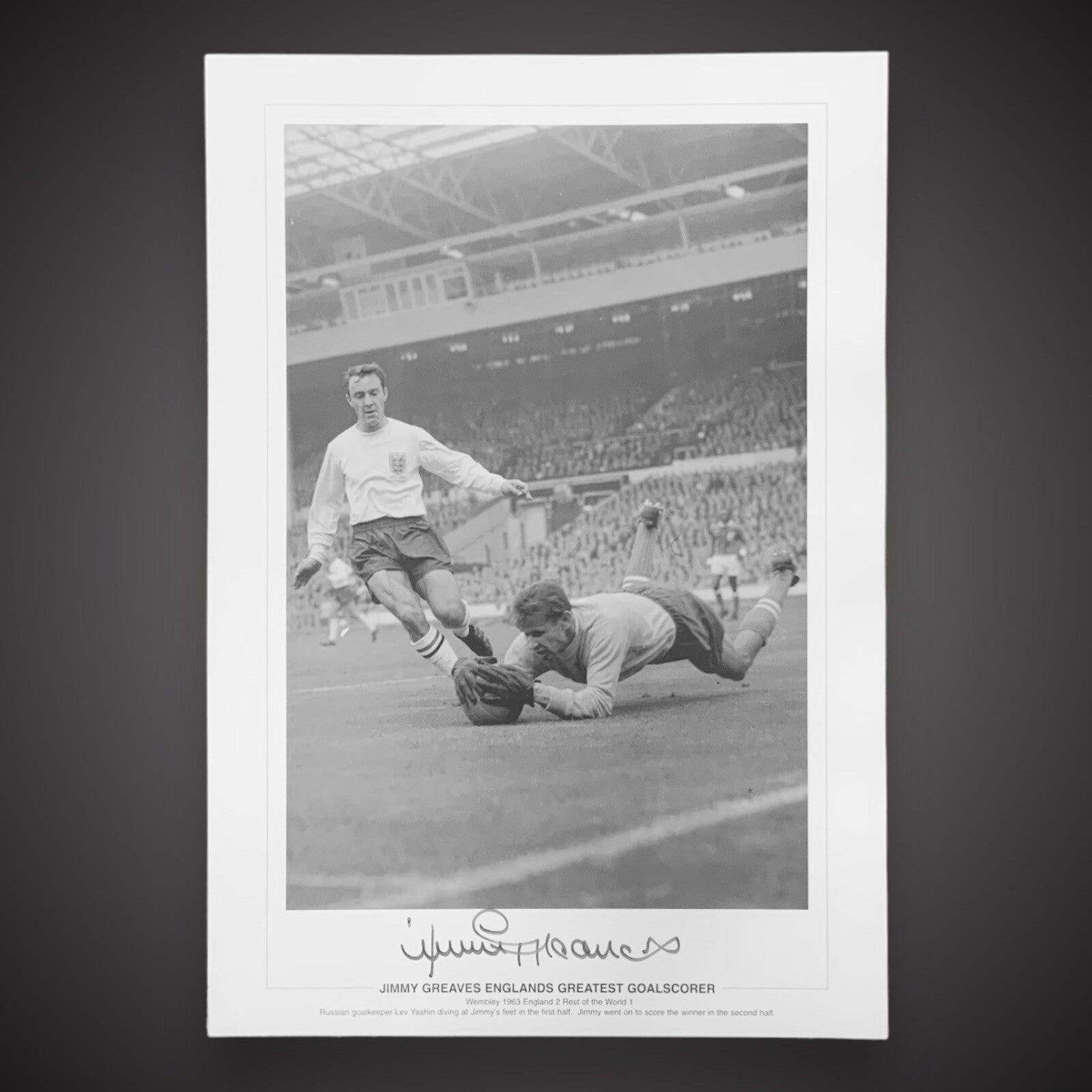 Jimmy Greaves Englands Greatest Goalscorer Signed Photo £25 A20