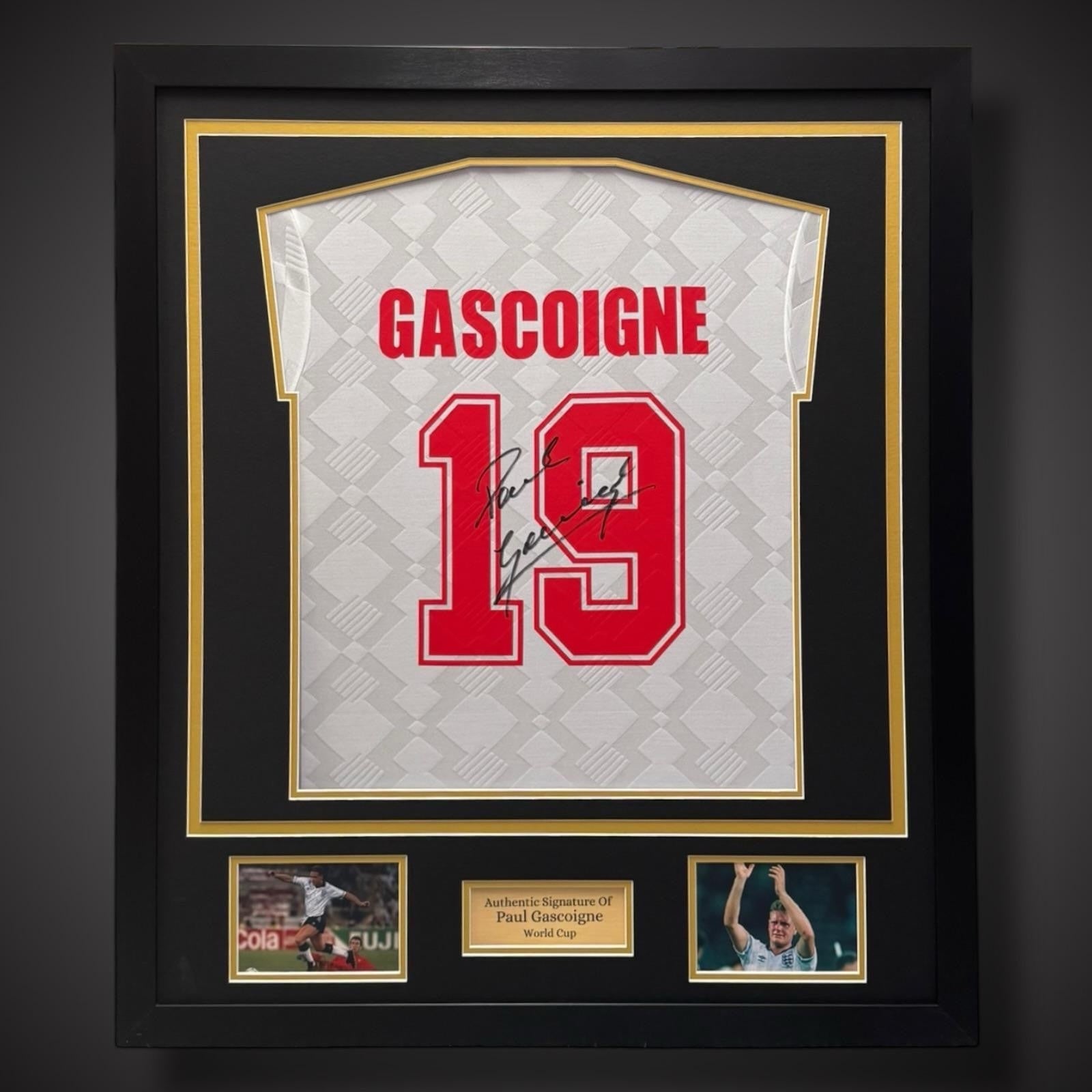 Paul Gascoigne Signed & Framed England 1996 Shirt COA £390 - World Cup0