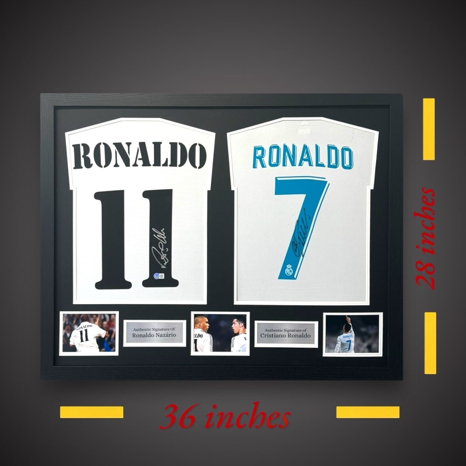Dual Framed Ronaldo R9 And Cristiano Ronaldo  Signed RM Shirts With COAs £8991