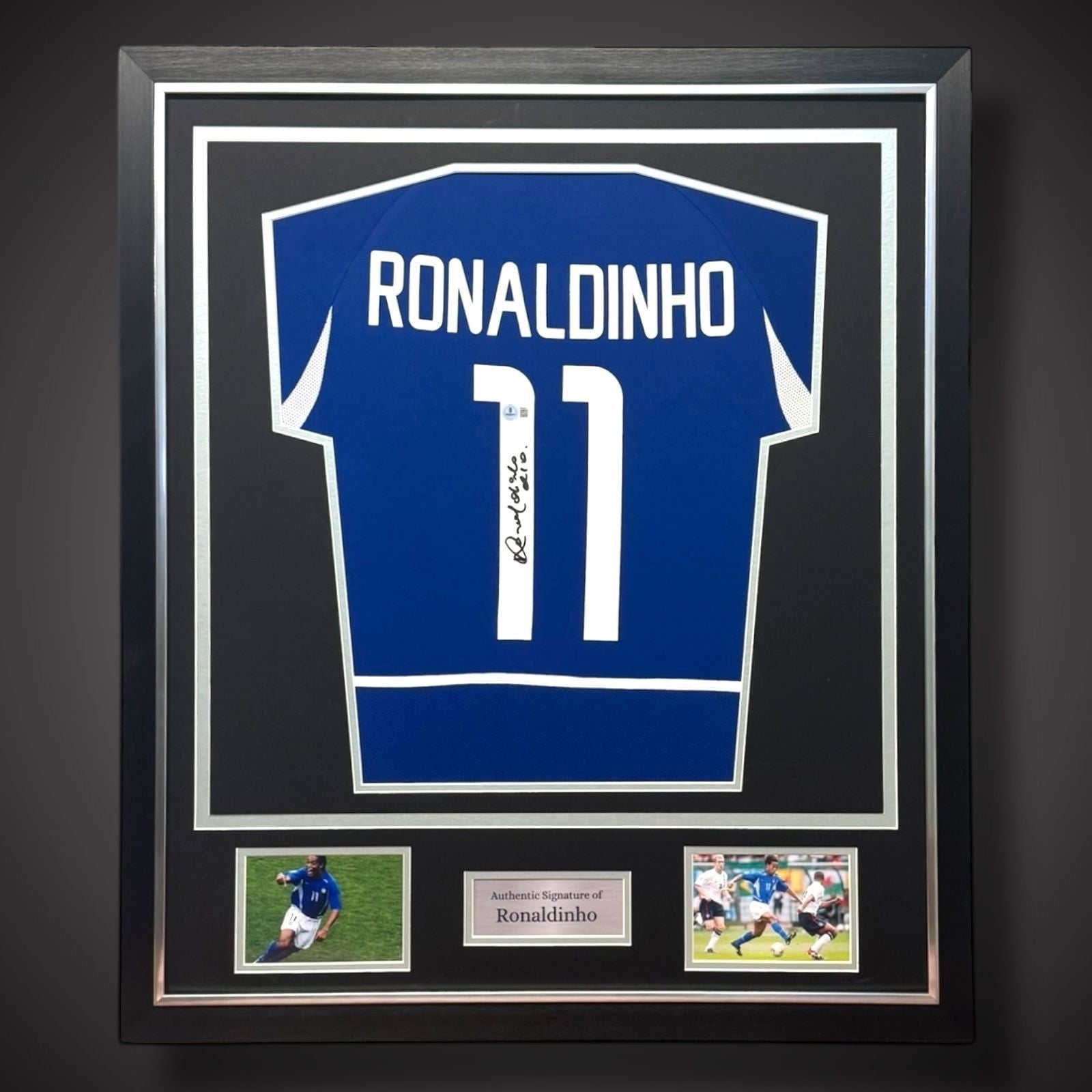 Ronaldinho Hand Signed Brazil Football Shirt Deluxe Framed With COA  £6490