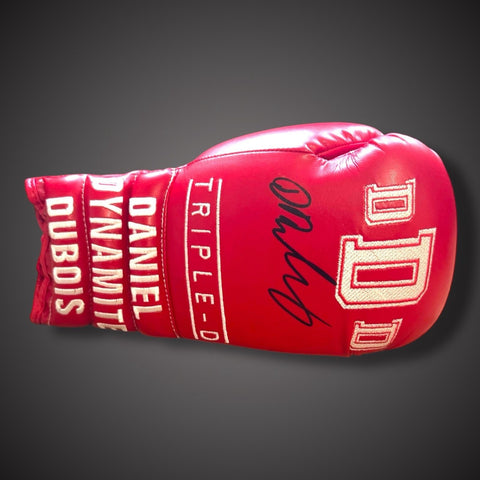 Framed Daniel Dubois Signed Boxing Glove DDD- With COA £275- Red1