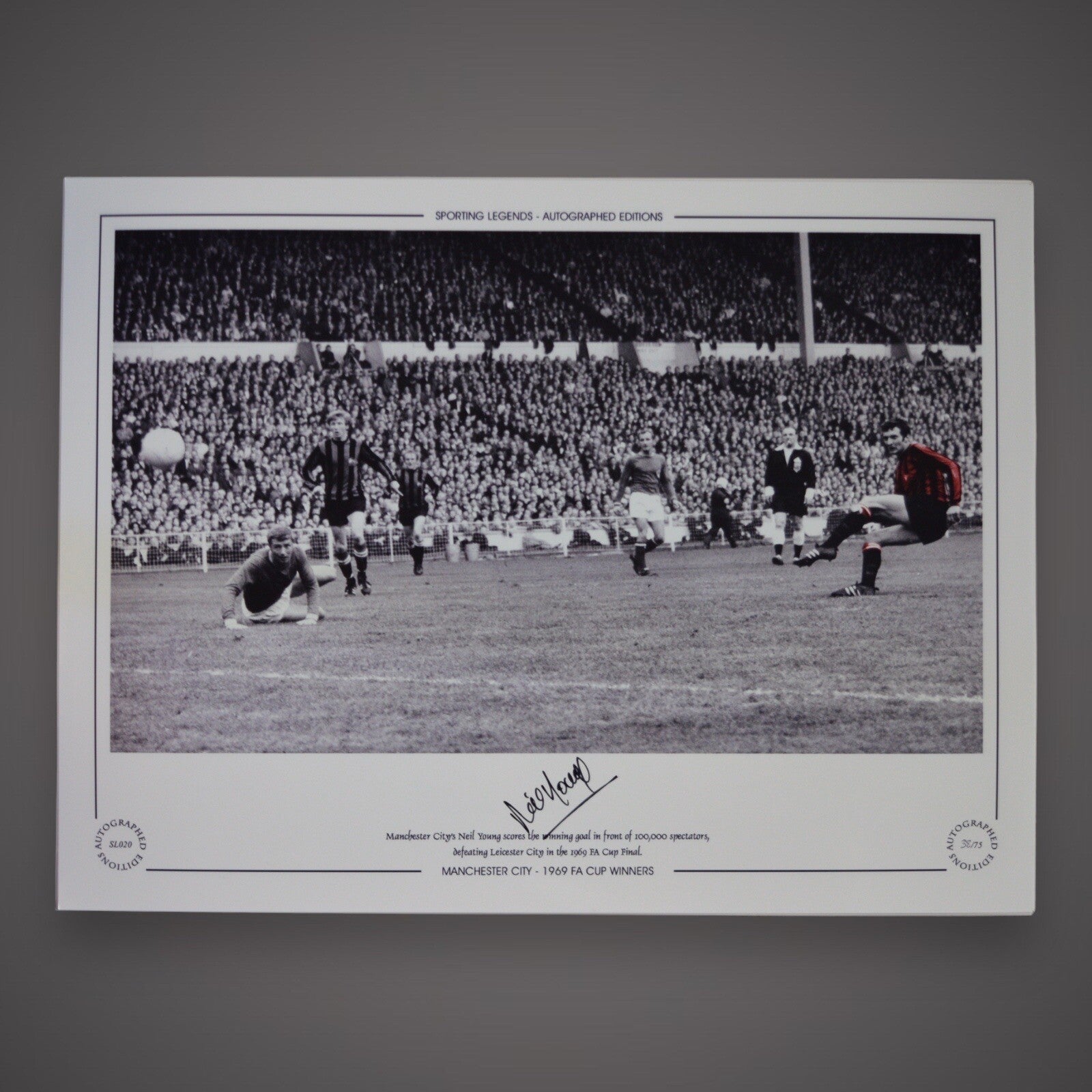Neil Young Hand Signed Photo- Manchester City 1969 FA Cup Winners £250