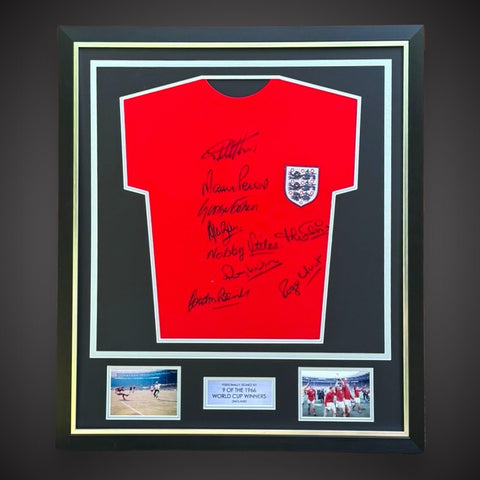 England- 9 Of The 1966 World Cup Winners Hand Signed Shirt With Coa £14990