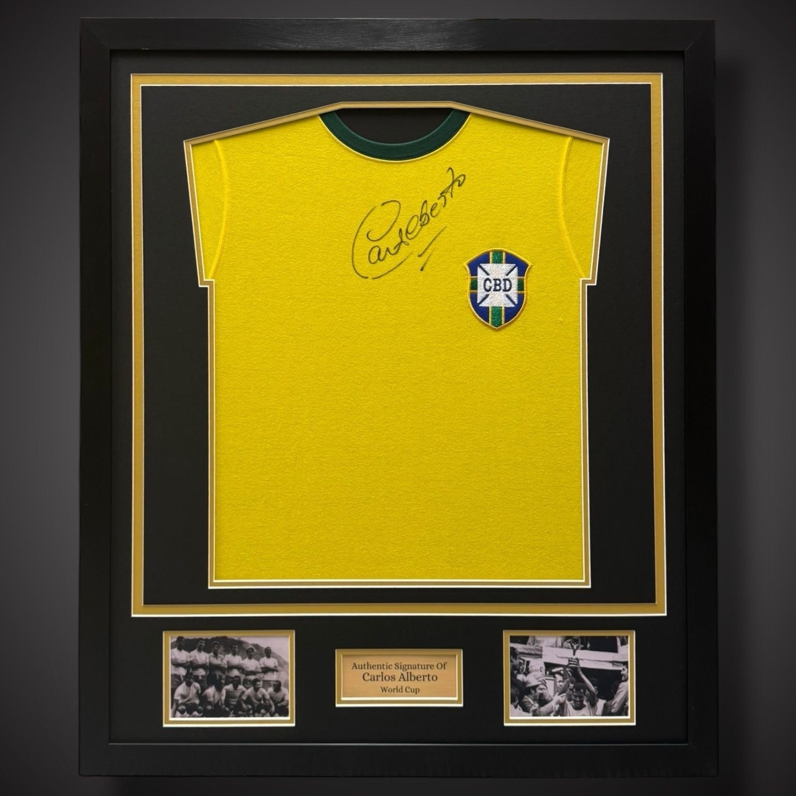 Carlos Alberto Hand Signed Brazil Football Shirt - World Cup £405 0