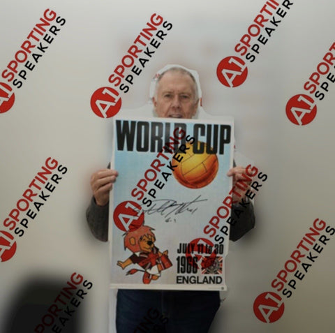 Sir Geoff Hurst signed 4-2 World Cup Willie poster from agent COA  £25 A21
