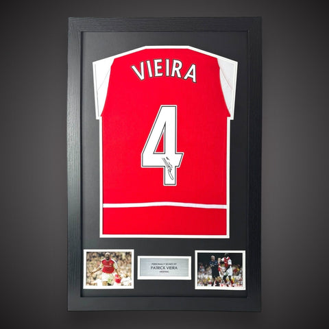 Framed Patrick Vieira Hand Signed Arsenal Football Shirt With COA £2990