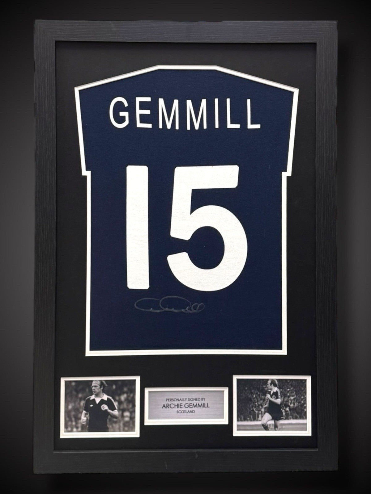 Archie Gimmill Hand Signed And Framed Scotland Football T-shirt £2250