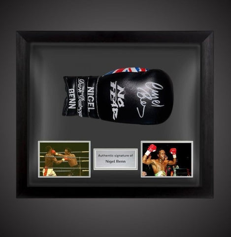 Dome Framed Nigel Benn ‘Dark Destroyer’ Hand Signed Boxing Glove £250 With COA0