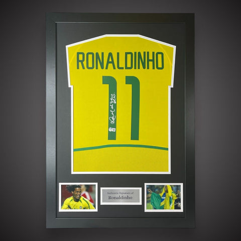 Ronaldinho Signed Brazil Football Shirt Framed With COA & Beckett Sticker £5490