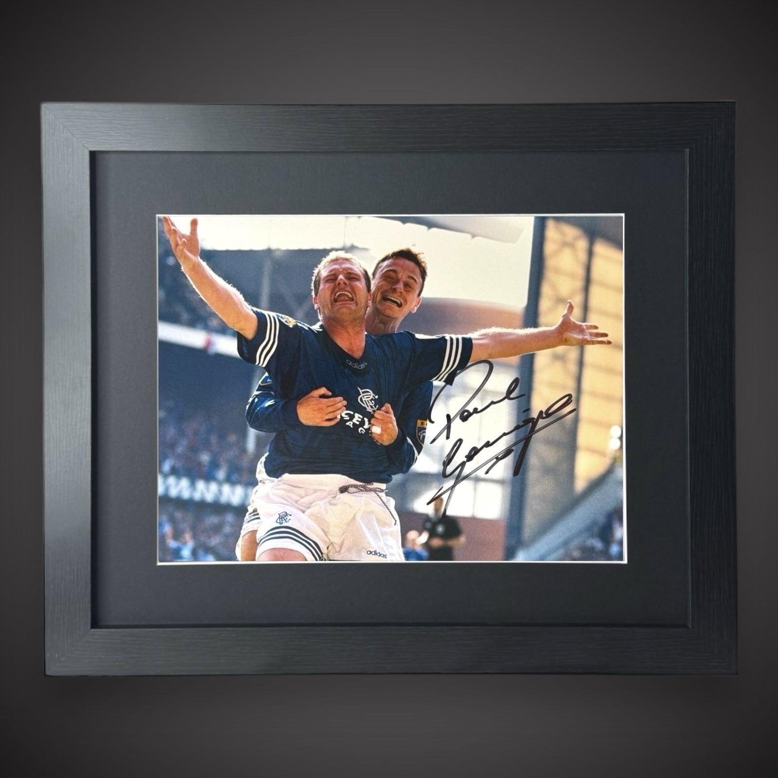 Framed Rangers - Paul Gascoigne Hand Signed Football Photograph £49.99 16X200
