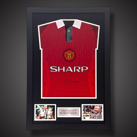 Framed Sir Alex Ferguson Hand Signed Manchester Untied Football Shirt £6940