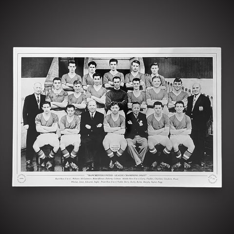 Bill Foulkes Signed MANCHESTER UNITED -LEAGUE CHAMPIONS 1956 Signed Photo 12X160