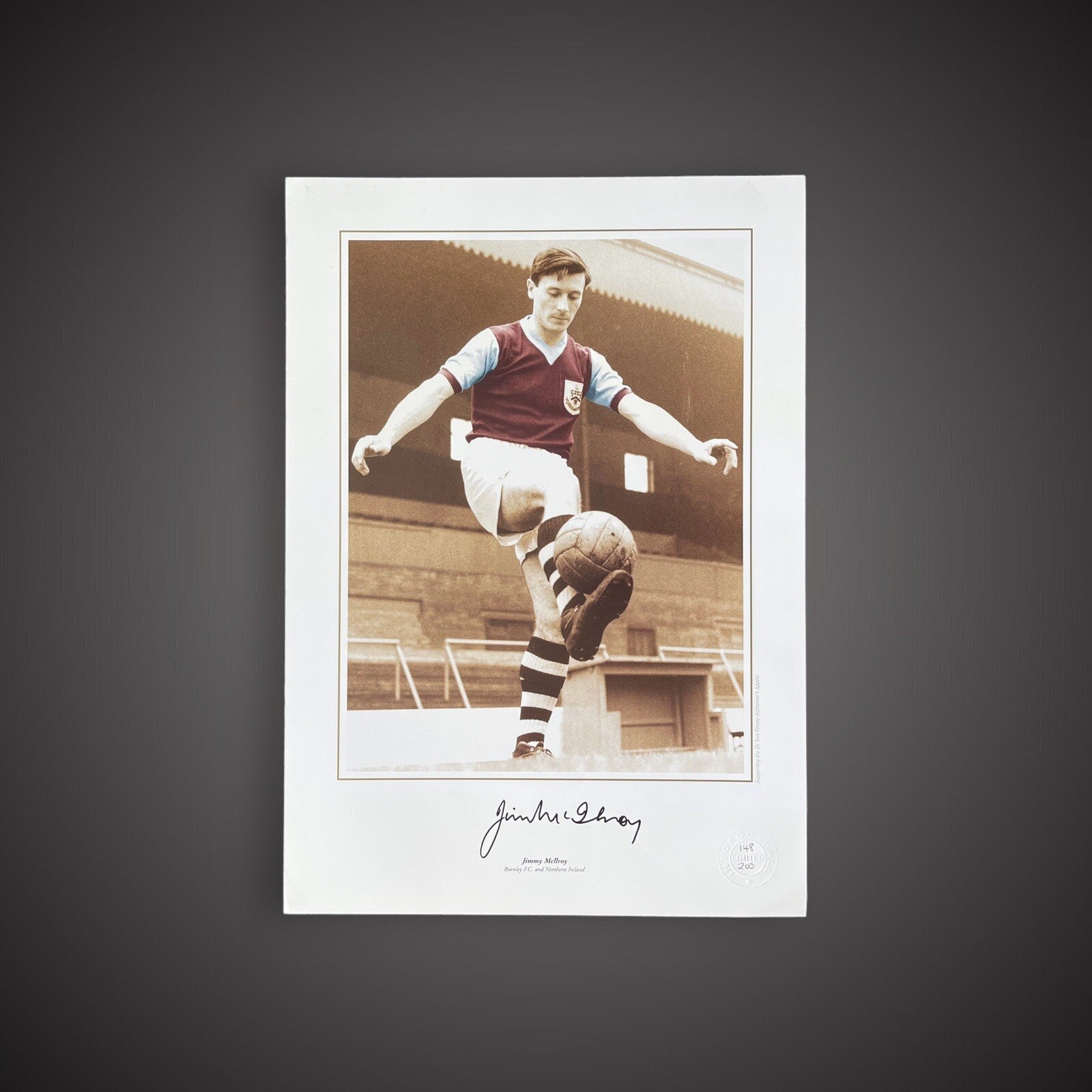 Jimmy Mcllroy Hand Signed Photograph Burnley FC £250